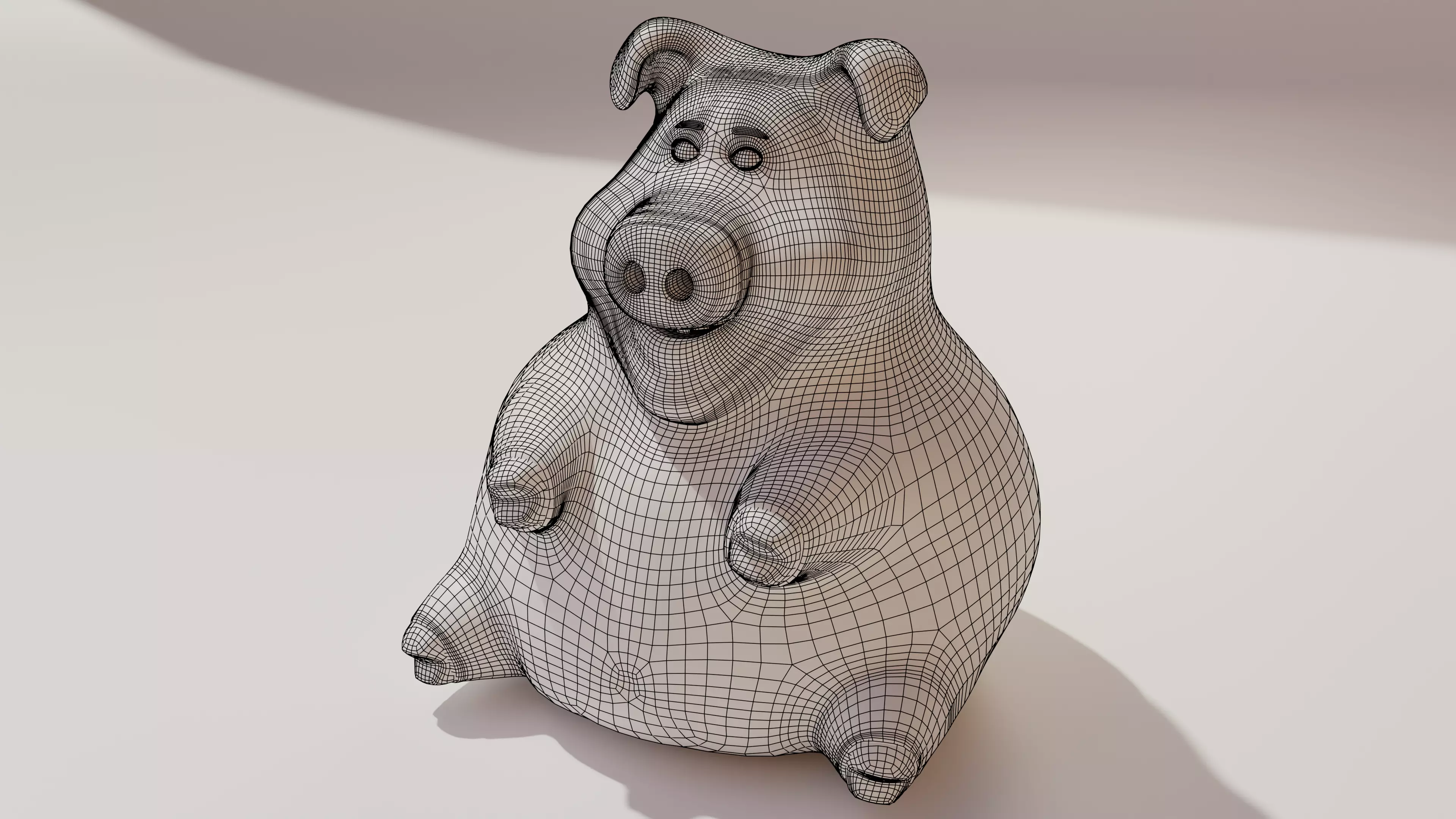 Pig ceramics Low-poly 3D model_6