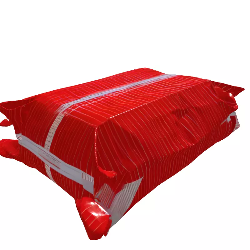 Red Striped Plastic Package Low-poly 3D model_6