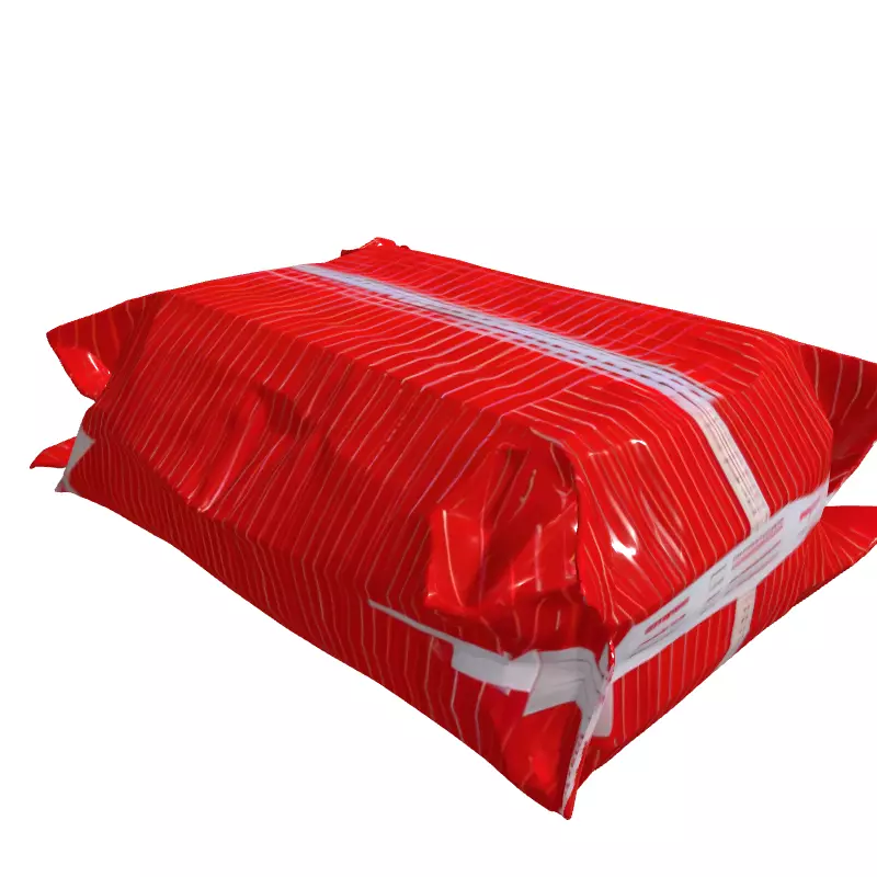 Red Striped Plastic Package Low-poly 3D model_3