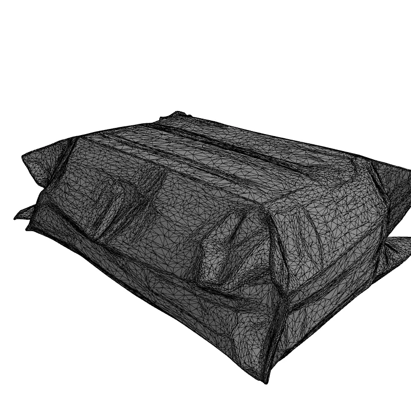 Red Striped Plastic Package Low-poly 3D model_1