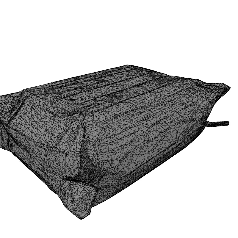 Red Striped Plastic Package Low-poly 3D model_9