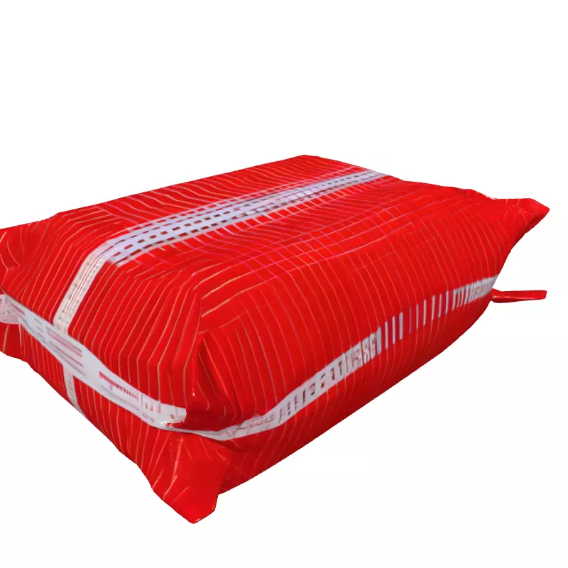 Red Striped Plastic Package Low-poly 3D model_2