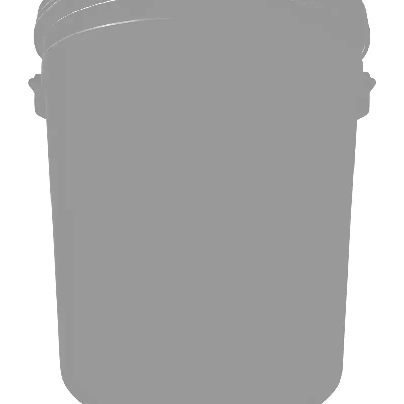 White Plastic Utility Bucket with Lid Low-poly 3D model_7
