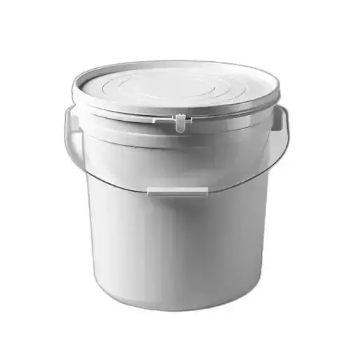 White Plastic Utility Bucket with Lid