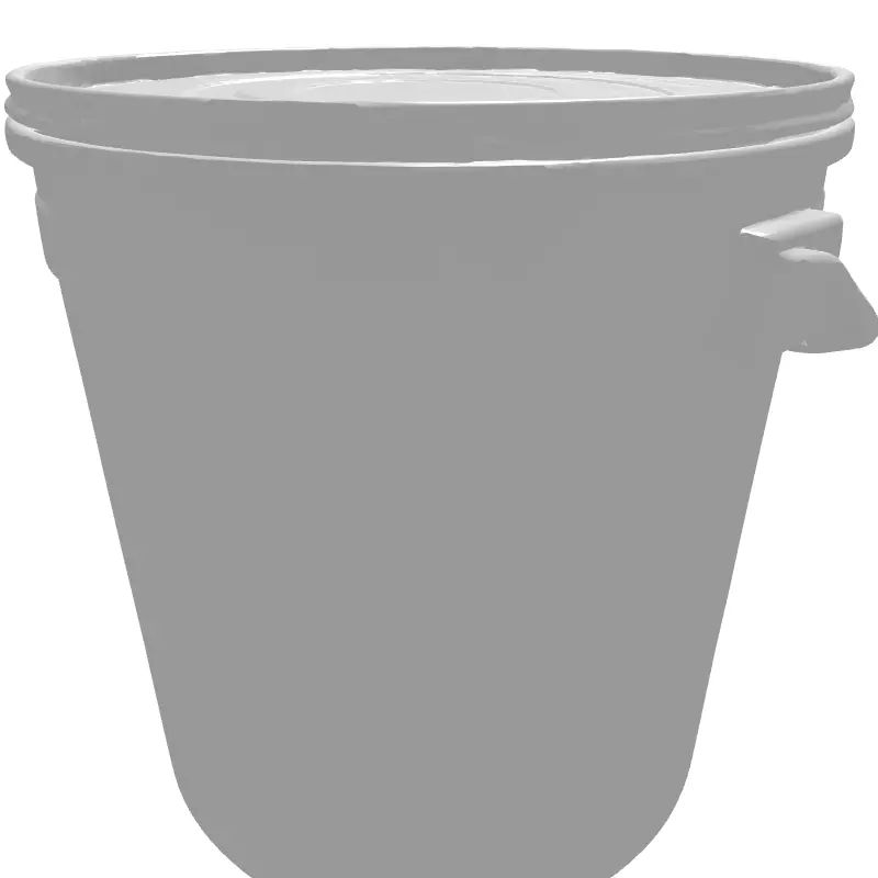 White Plastic Utility Bucket with Lid Low-poly 3D model_6