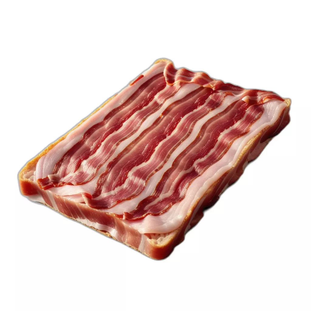Realistic Raw Bacon Toast 3D Model Low-poly 3D model_0