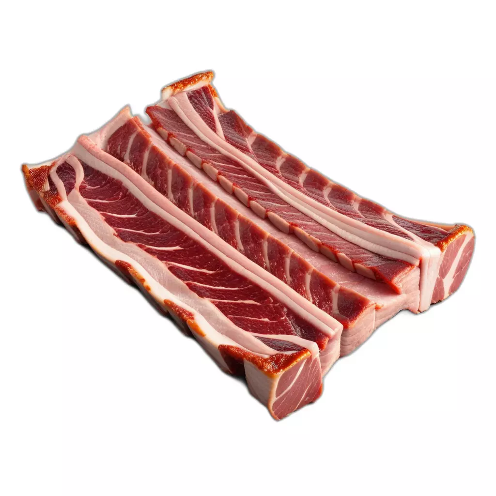 Realistic Raw Bacon Slices 3D Model Low-poly 3D model_0