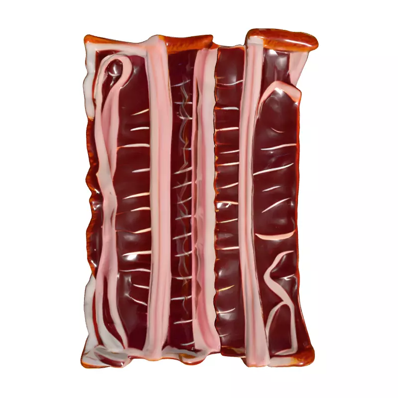 Realistic Raw Bacon Slices 3D Model Low-poly 3D model_8