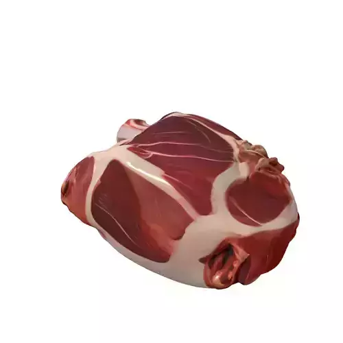 Realistic Raw Pork Shoulder Low-poly 3D model 6