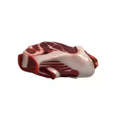 Realistic Raw Pork Shoulder Low-poly 3D model 5