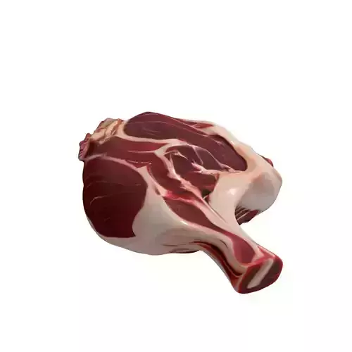 Realistic Raw Pork Shoulder Low-poly 3D model 4