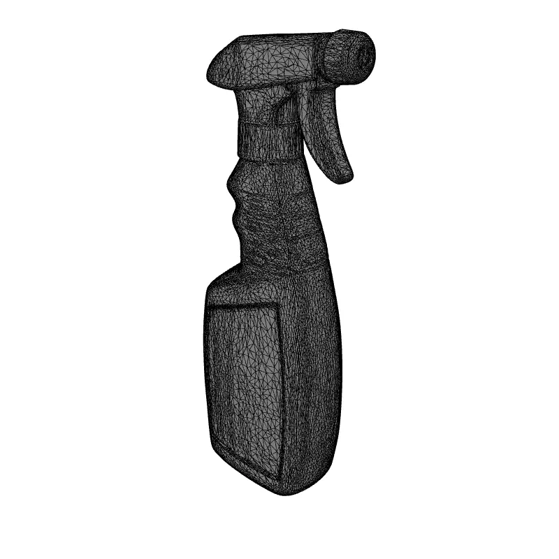 Blue Spray Bottle Cleaner Container Low-poly 3D model_9