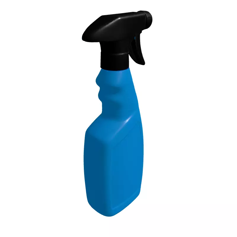 Blue Spray Bottle Cleaner Container Low-poly 3D model_3