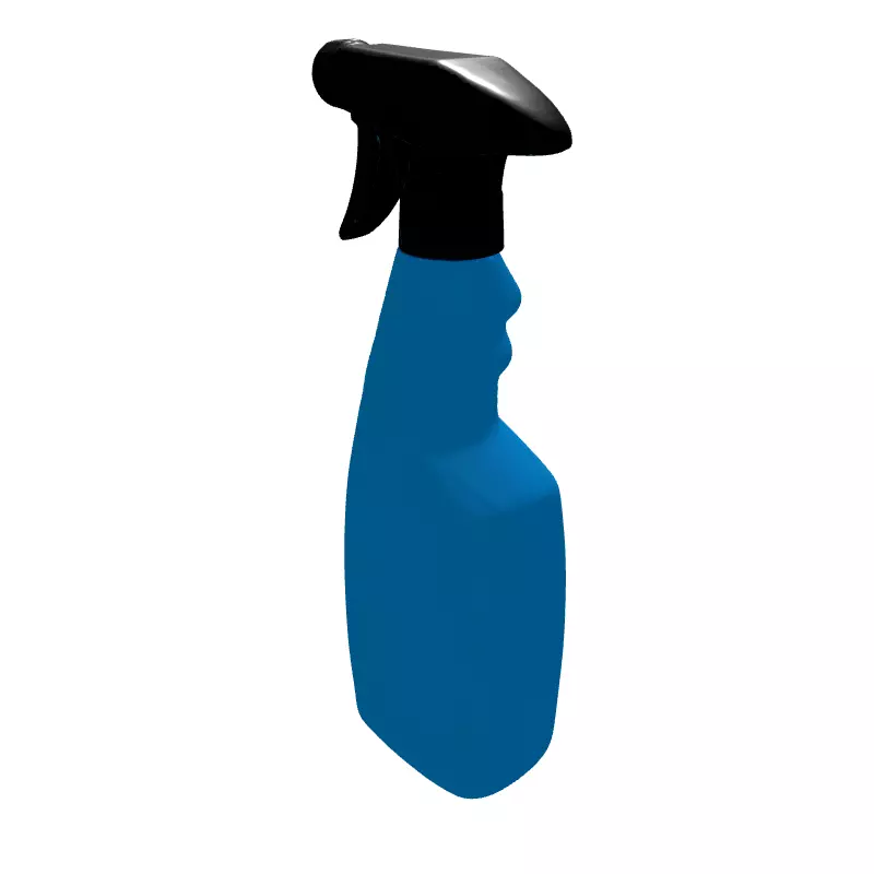 Blue Spray Bottle Cleaner Container Low-poly 3D model_6