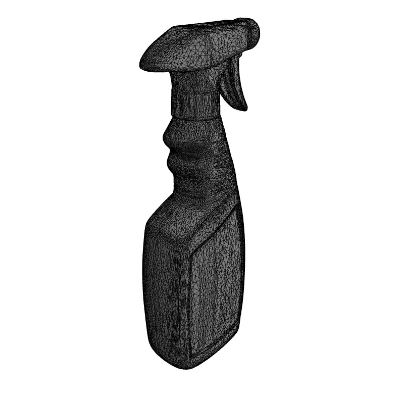 Blue Spray Bottle Cleaner Container Low-poly 3D model_1