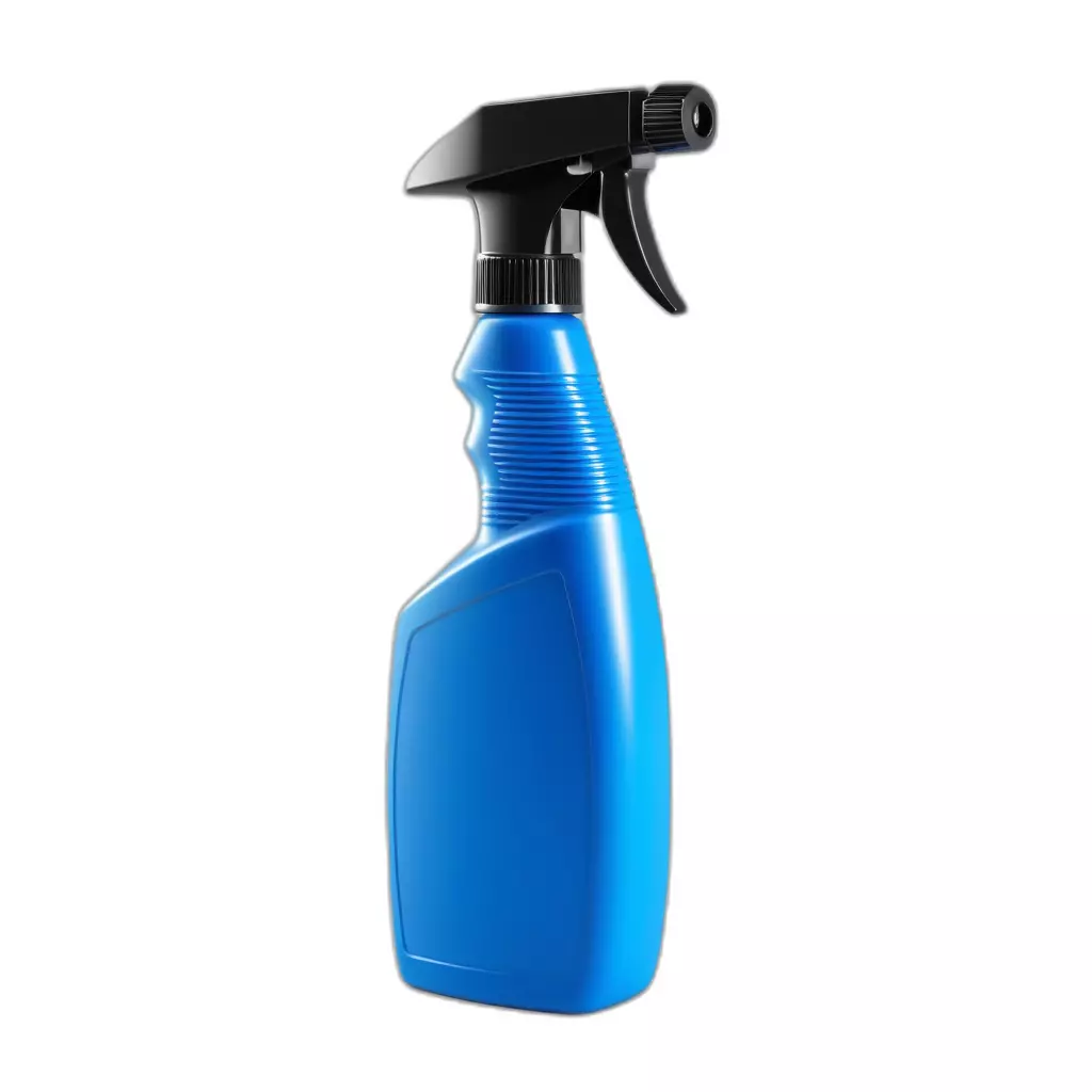 Blue Spray Bottle Cleaner Container Low-poly 3D model_0