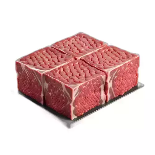 Fresh Raw Beef Cubes 3D Model