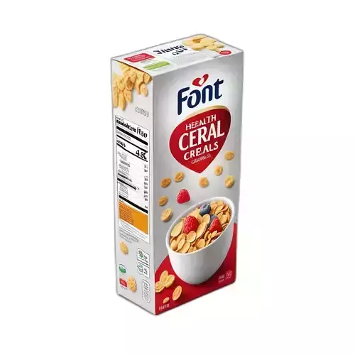 Realistic Cereal Box Packaging 3D Model