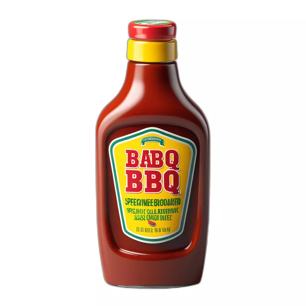 Realistic BBQ Sauce Bottle Model Low-poly 3D model_0