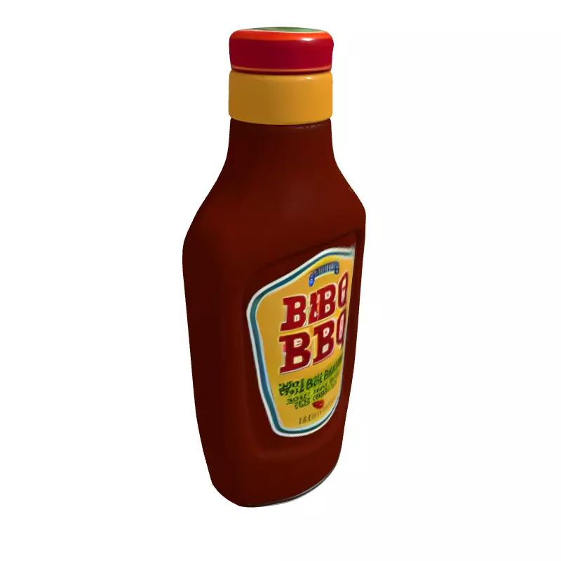 Realistic BBQ Sauce Bottle Model Low-poly 3D model_3