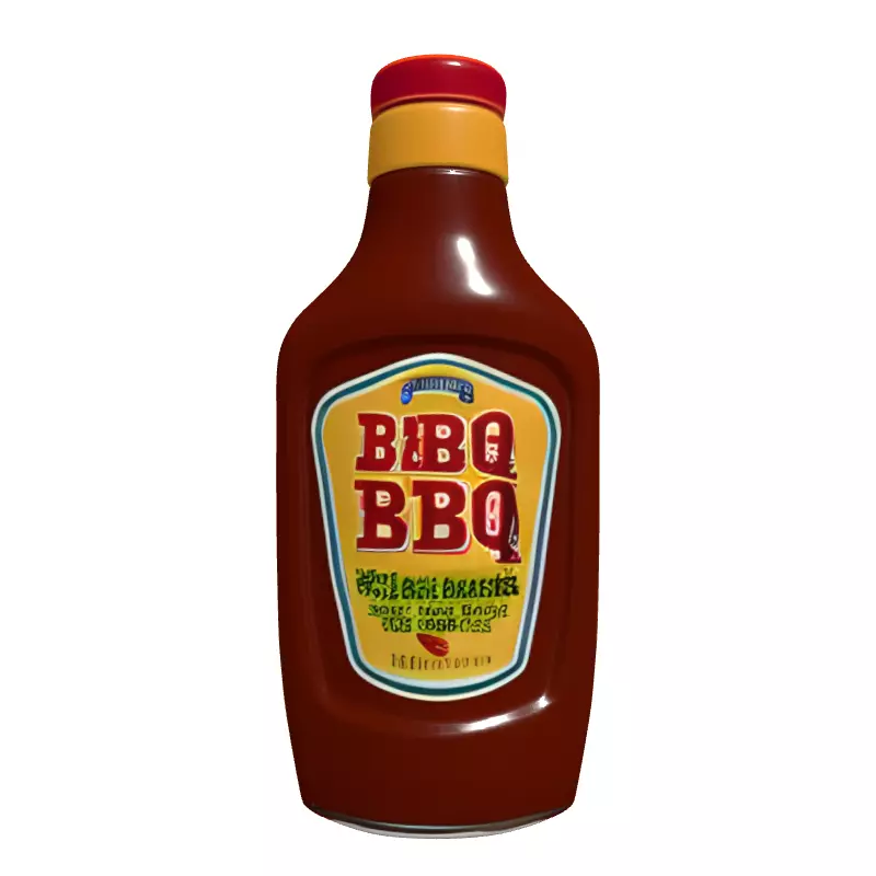 Realistic BBQ Sauce Bottle Model Low-poly 3D model_4