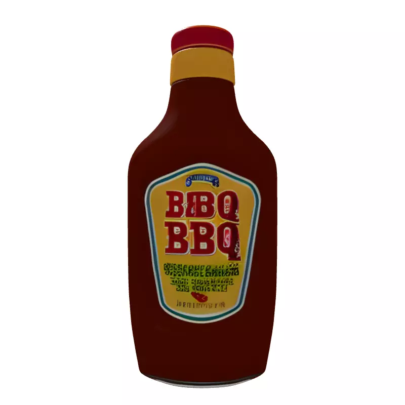 Realistic BBQ Sauce Bottle Model Low-poly 3D model_7