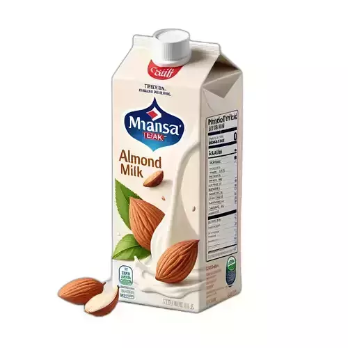 Almond Milk Carton with Nuts