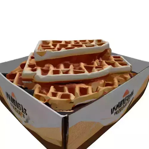 Delicious Waffles Box 3D Model Low-poly 3D model 7