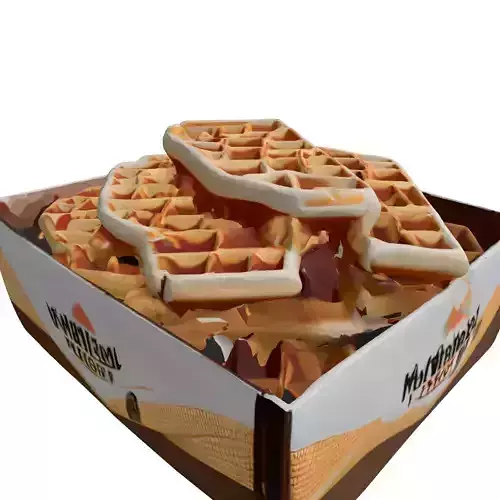 Delicious Waffles Box 3D Model Low-poly 3D model 4