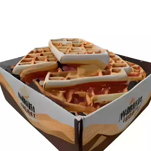 Delicious Waffles Box 3D Model Low-poly 3D model 6