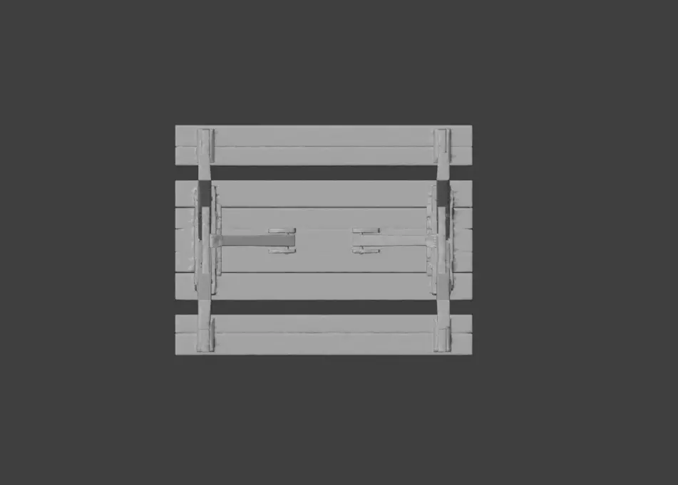 Wooden Picnic Table Low-poly 3D model_14