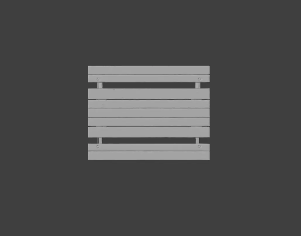 Wooden Picnic Table Low-poly 3D model_11