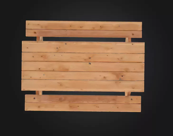 Wooden Picnic Table Low-poly 3D model_8