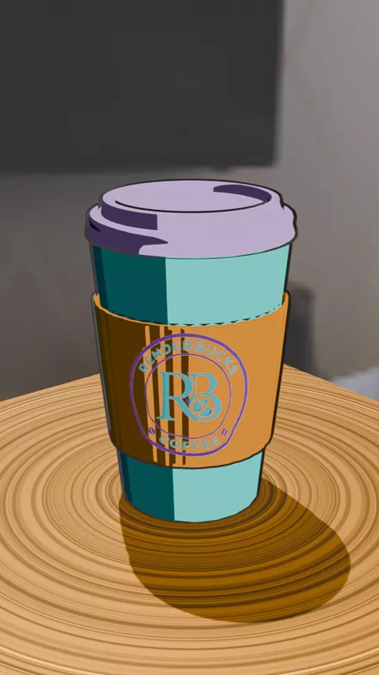 Toon Style Coffee Cup Free 3D model