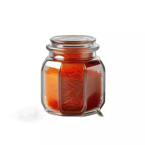 Realistic Saffron Spice Glass Jar Low-poly 3D model