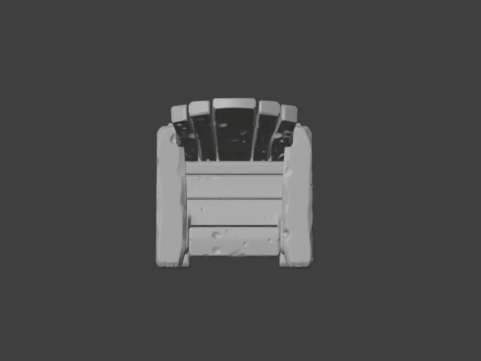 Rustic Wooden Rocking Chair Low-poly 3D model_15