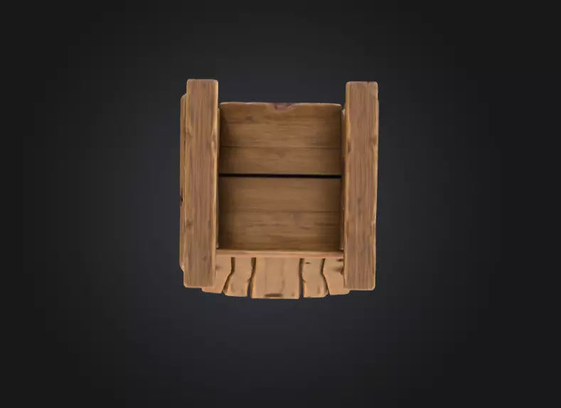 Rustic Wooden Rocking Chair Low-poly 3D model_5