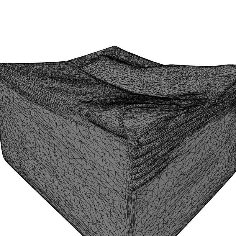 Stack of Brown Paper Napkins Low-poly 3D model_9