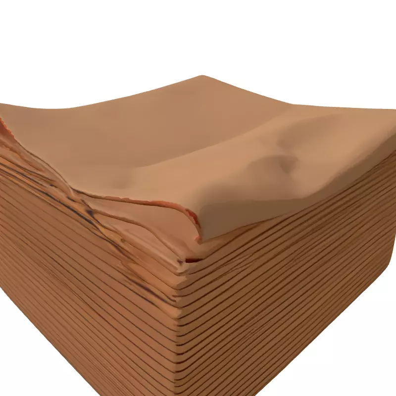 Stack of Brown Paper Napkins Low-poly 3D model_5