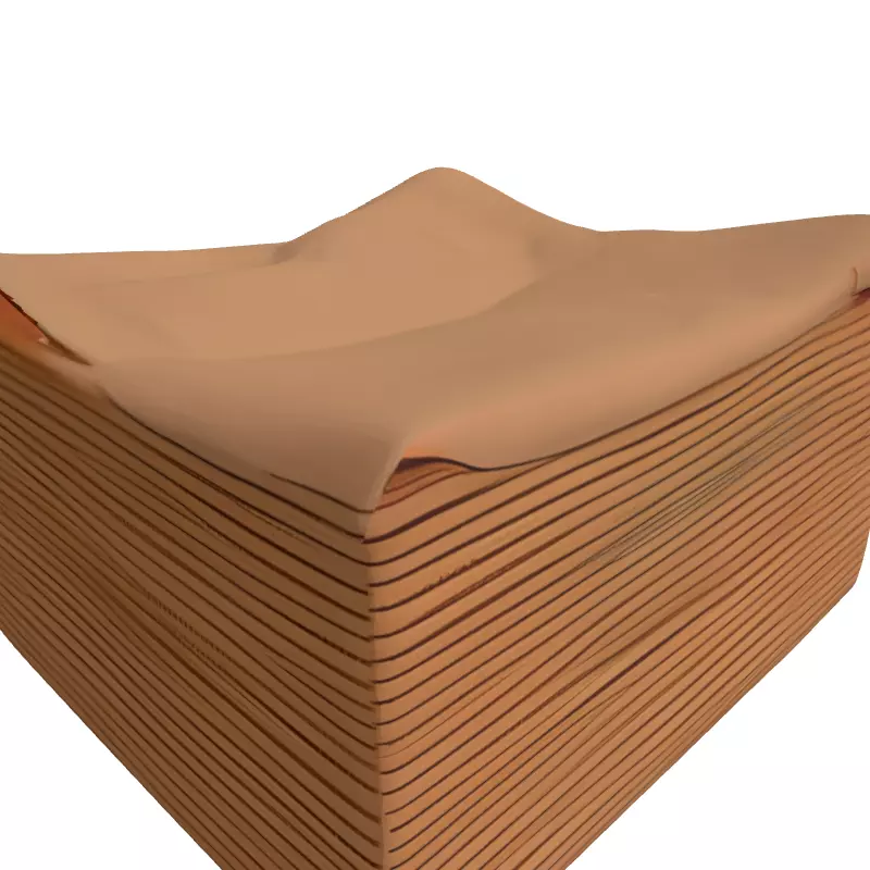 Stack of Brown Paper Napkins Low-poly 3D model_3