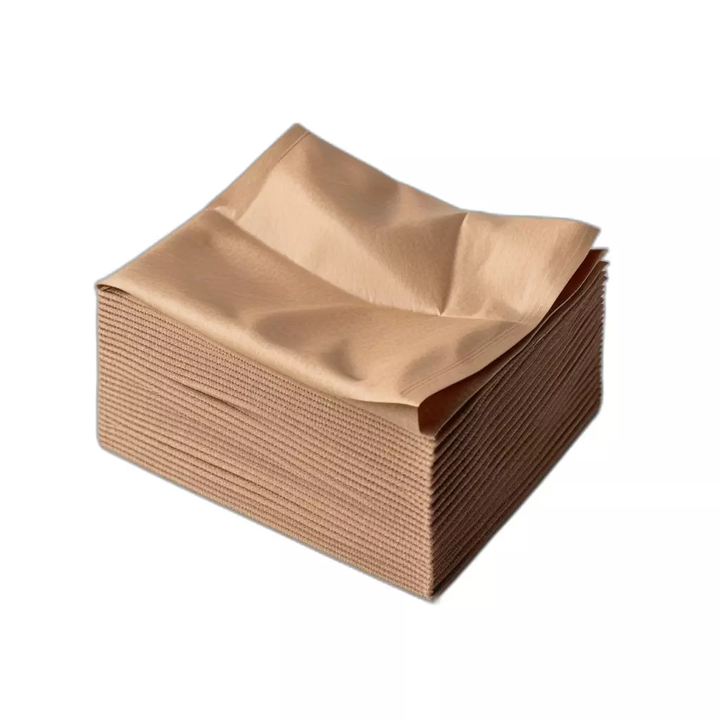 Stack of Brown Paper Napkins Low-poly 3D model_0