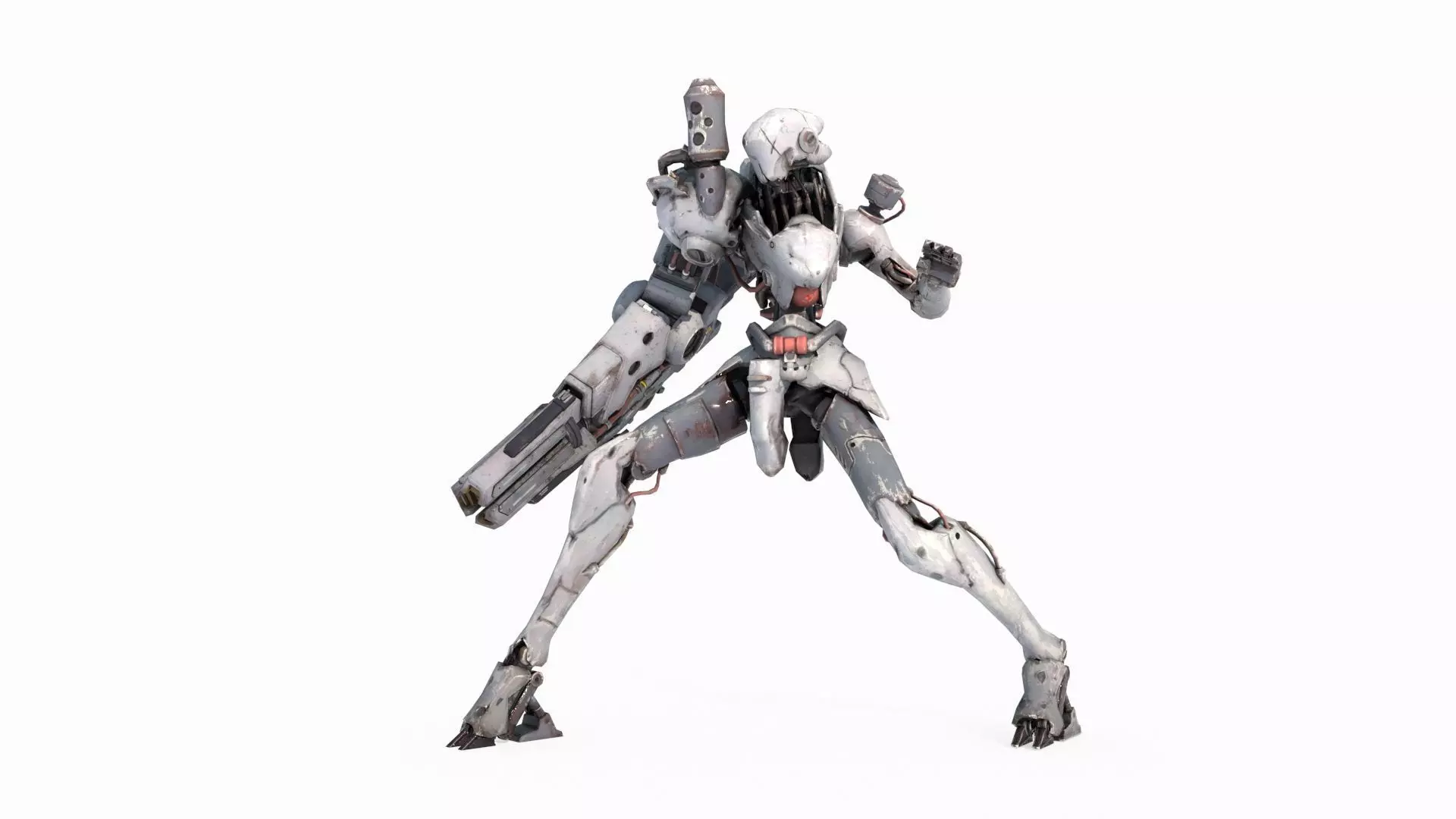 Future Sci-Fi Character Fighter Armor 3D model_4