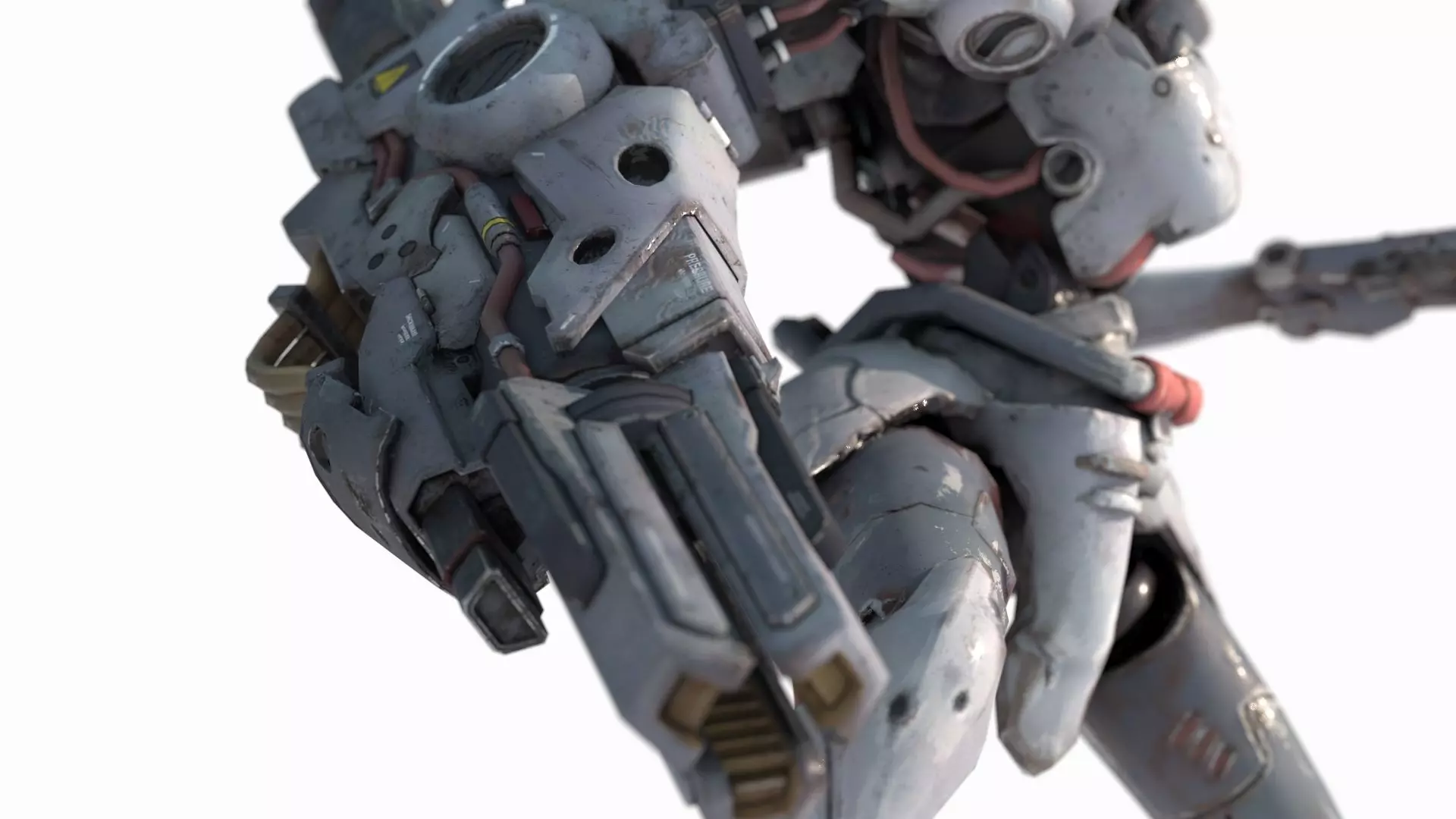 Future Sci-Fi Character Fighter Armor 3D model_9