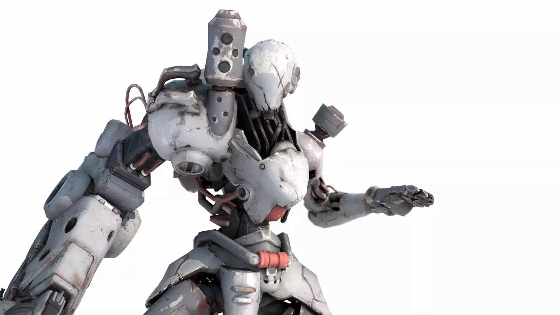 Future Sci-Fi Character Fighter Armor 3D model_10