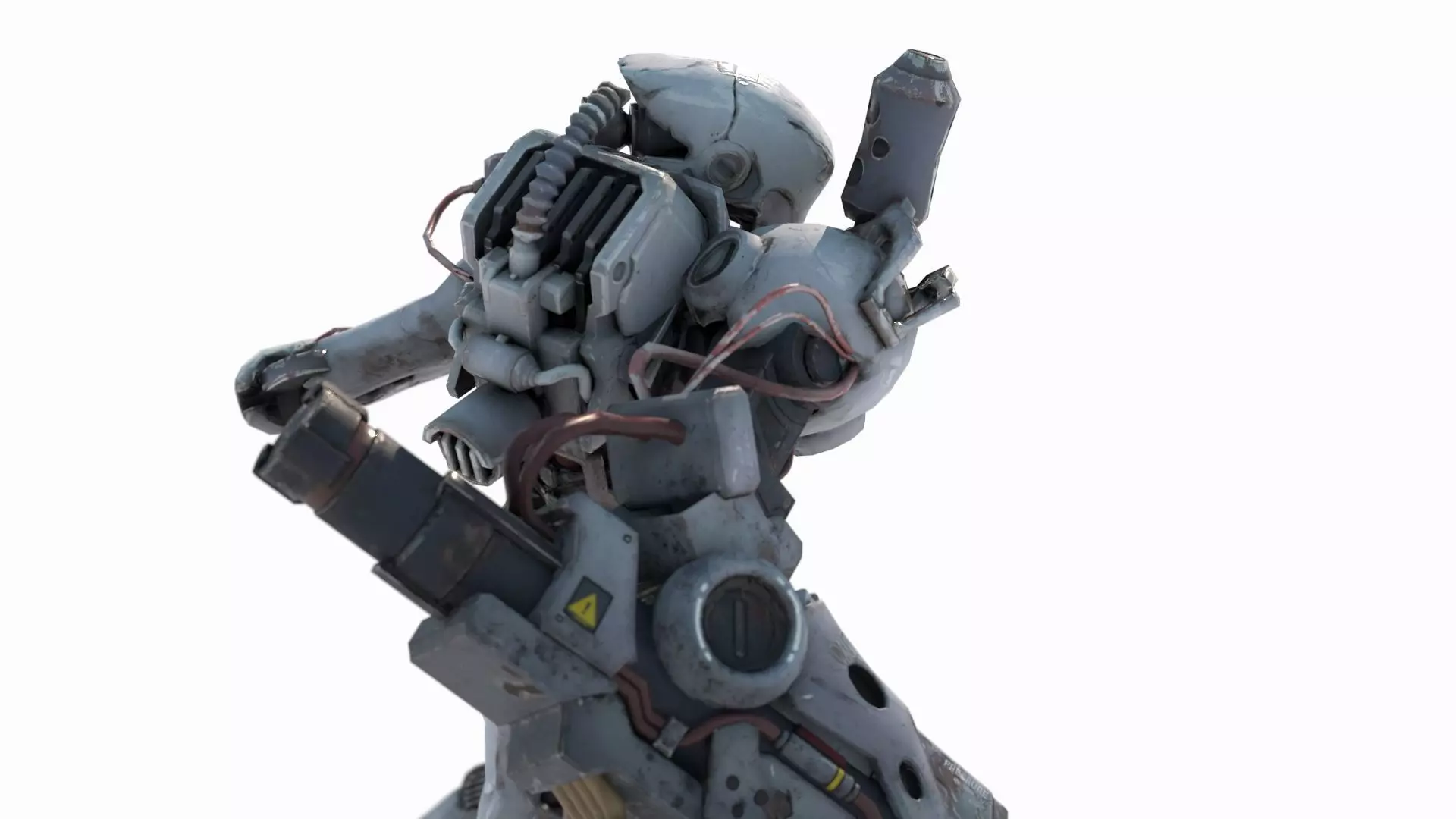 Future Sci-Fi Character Fighter Armor 3D model_1