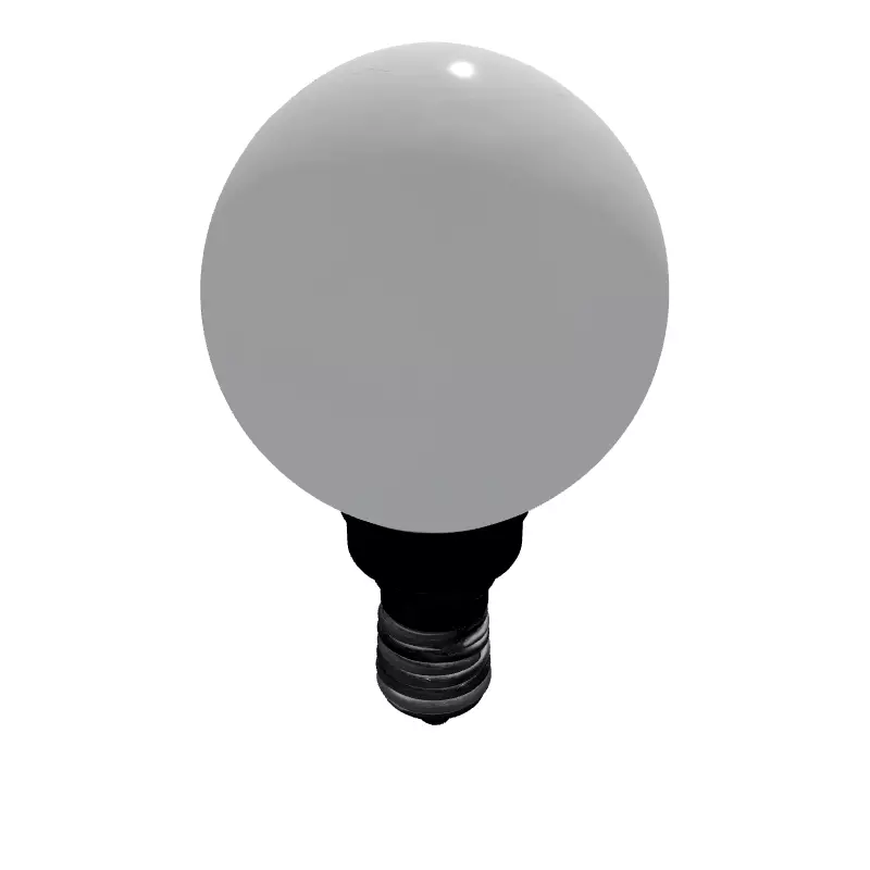 Modern Spherical LED Light Bulb E14 Low-poly 3D model_6