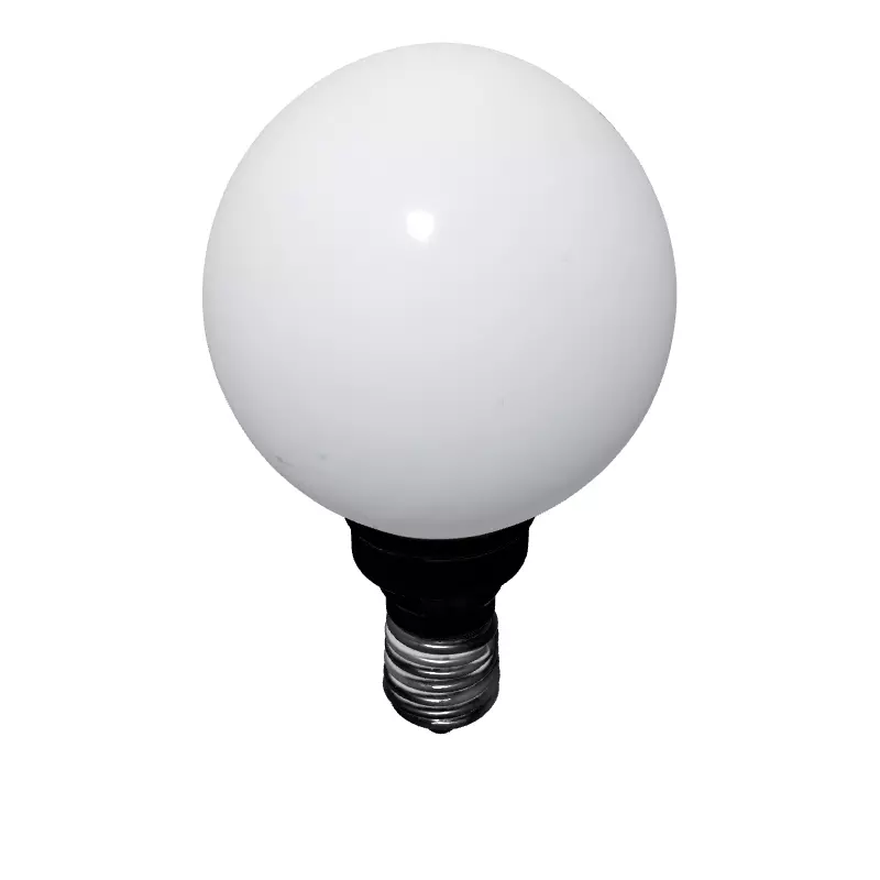Modern Spherical LED Light Bulb E14 Low-poly 3D model_2