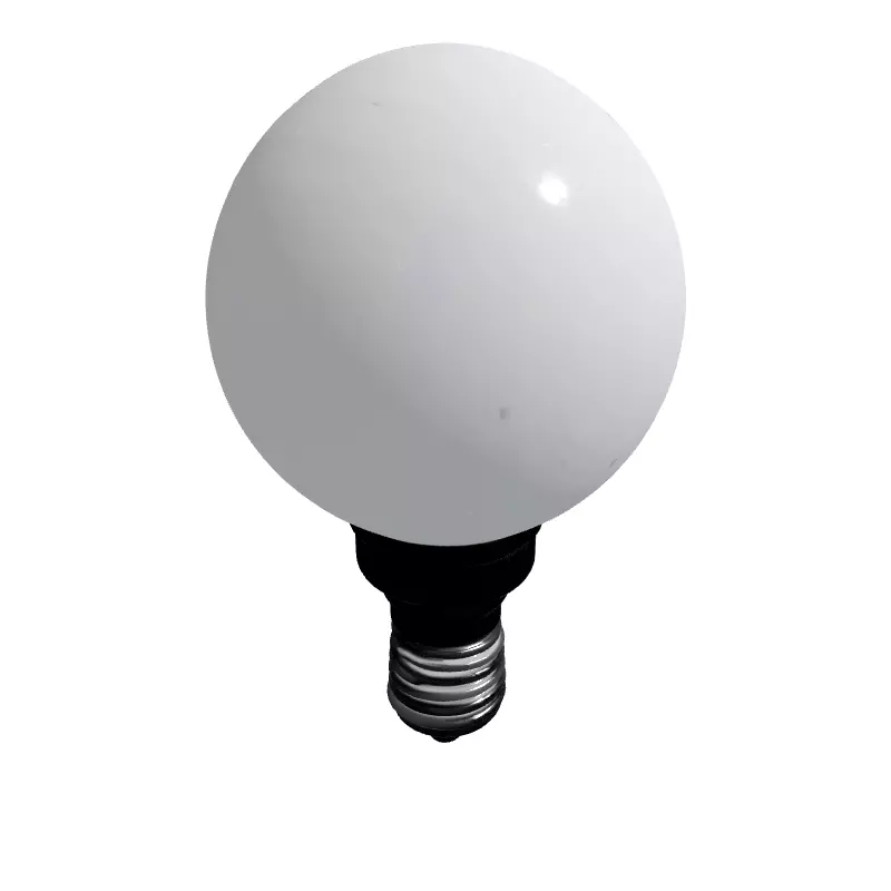 Modern Spherical LED Light Bulb E14 Low-poly 3D model_3