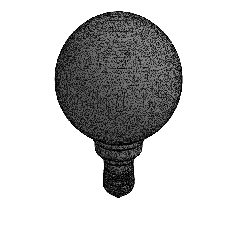 Modern Spherical LED Light Bulb E14 Low-poly 3D model_1