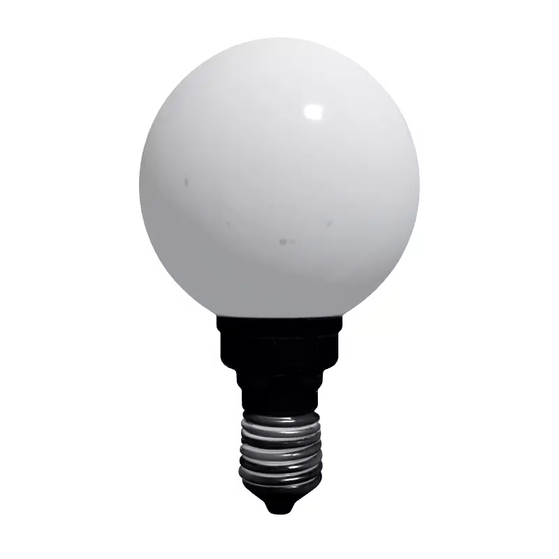 Modern Spherical LED Light Bulb E14 Low-poly 3D model_4